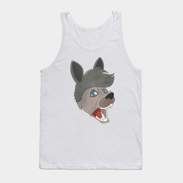 Anthro wolf face Tank Top by Veleno